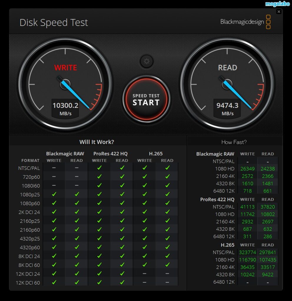 Blackmagic Disk Speed Test