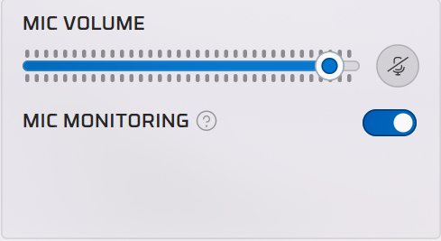 マイクボリューム/マイクモニタリング