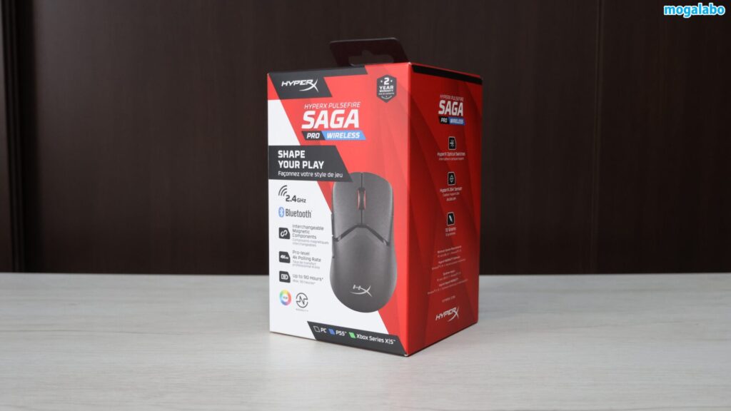 HyperX Pulsefire Saga Pro ワイヤレスゲーミングマウスのパッケージ